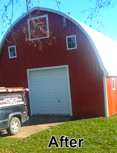 barn roofing after